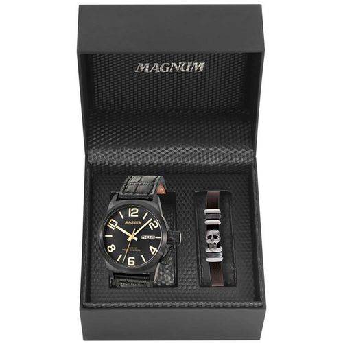 Kit Relógio Masculino Magnum Analógico Ma33399c - Preto