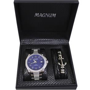 Kit Relógio Masculino Magnum Ma336200 - Prata