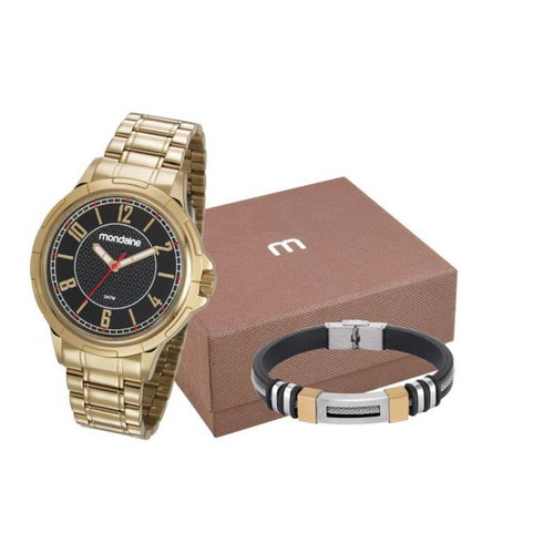 Kit Relógio Masculino Mondaine Mais Pulseira 83440gpmvde2ka