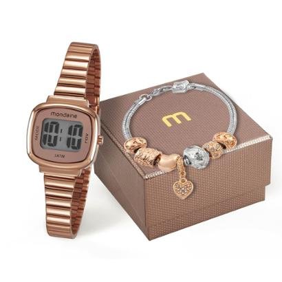 Kit Relógio Mondaine 53717LPMVRE2K1 Pulseira Digital Feminino