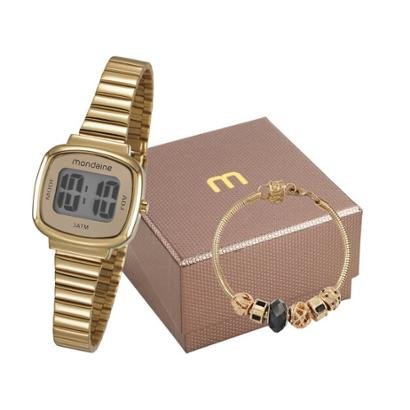 Kit Relógio Mondaine Digital 1K2 com Pulseira Feminino