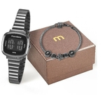 Kit Relógio Mondaine Digital com Pulseira 53717LPMVPE3K1