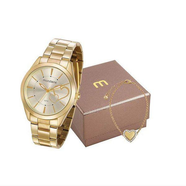 Kit Relógio Mondaine Feminino 53690LPMGDE1K1 Dourado