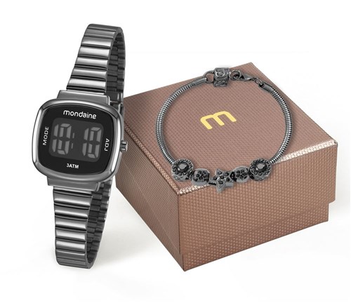 Kit Relógio Mondaine Feminino 53717LPMVPE3K1 com Pulseira Digital