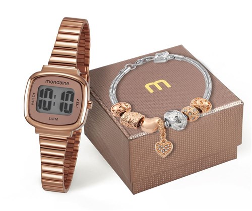 Kit Relógio Mondaine Feminino 53717LPMVRE2K1 com Pulseira Digital