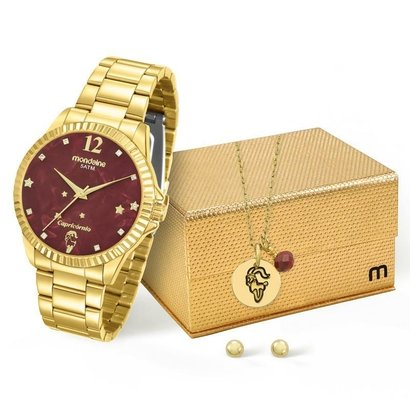 Kit Relógio Mondaine Feminino Capricórnio - 99128LPMKDE8K1