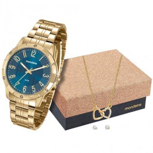 Kit Relógio Mondaine Feminino com Colar e Brincos 94774lpmkde4k1