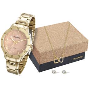 Kit Relógio Mondaine Feminino com Colar e Brincos 94870LPMKDE3K1