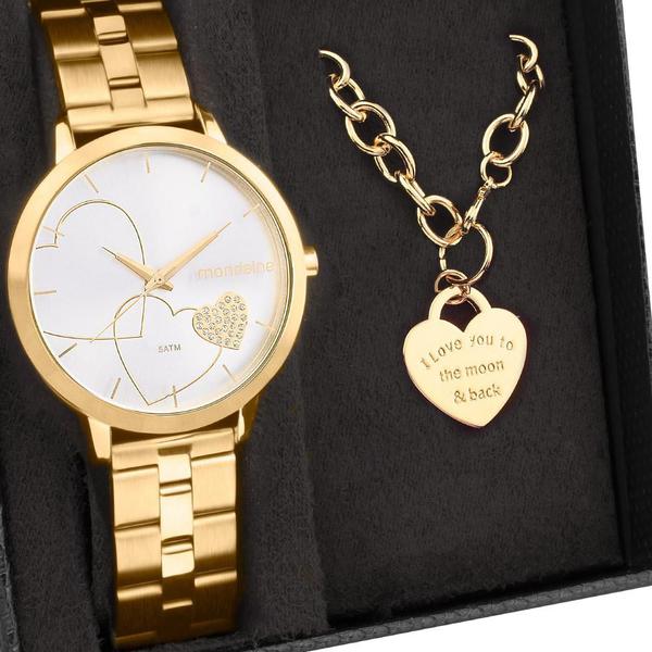 Kit Relógio Mondaine Feminino com Pulseira 32102LPMKDE1K1