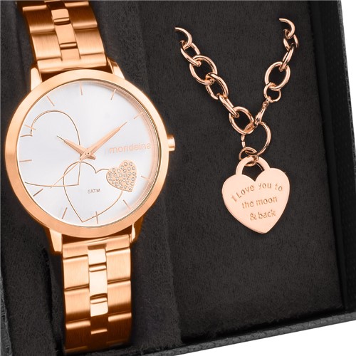 Kit Relógio Mondaine Feminino com Pulseira 32102LPMKRE2K1