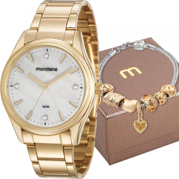 Kit Relógio Mondaine Feminino com Pulseira 53568lpmvde2ka