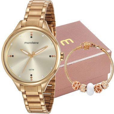 Kit Relogio Mondaine Feminino com Pulseira 53670lpmvde1k1