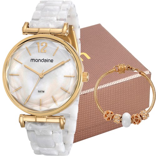 Kit Relógio Mondaine Feminino com Pulseira 53744LPMVDF1K1