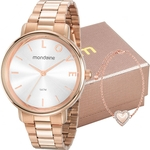 Kit Relógio Mondaine Feminino com Pulseira 53761lpmkre2k1