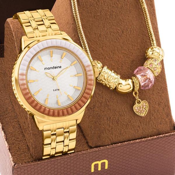 Kit Relógio Mondaine Feminino com Pulseira 76712LPMVDE2K1