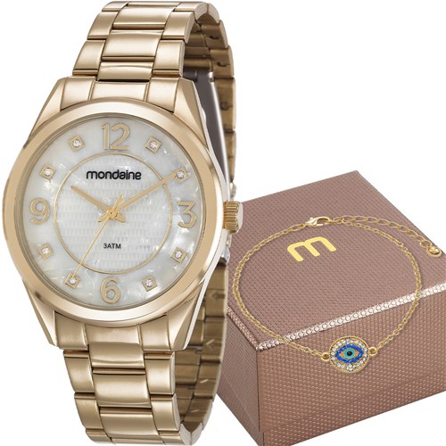 Kit Relógio Mondaine Feminino com Pulseira 83385LPMVDE1KA