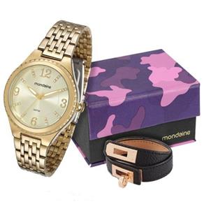 Kit Relógio Mondaine Feminino com Pulseira 94676LPMVDE1K2