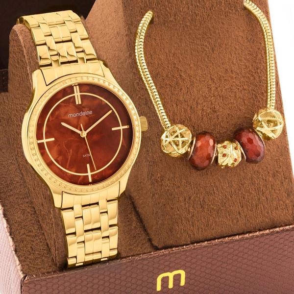 Kit Relógio Mondaine Feminino com Pulseira 99278LPMKDE2K2