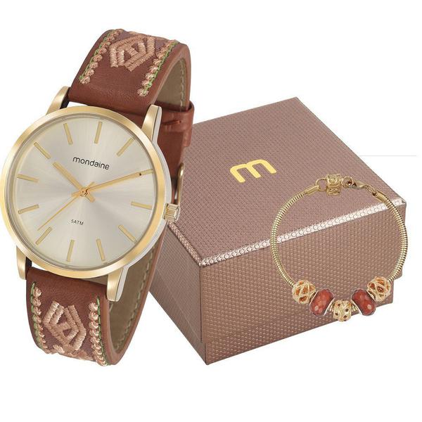 Kit Relógio Mondaine Feminino com Pulseira 99329lpmvdh1k1