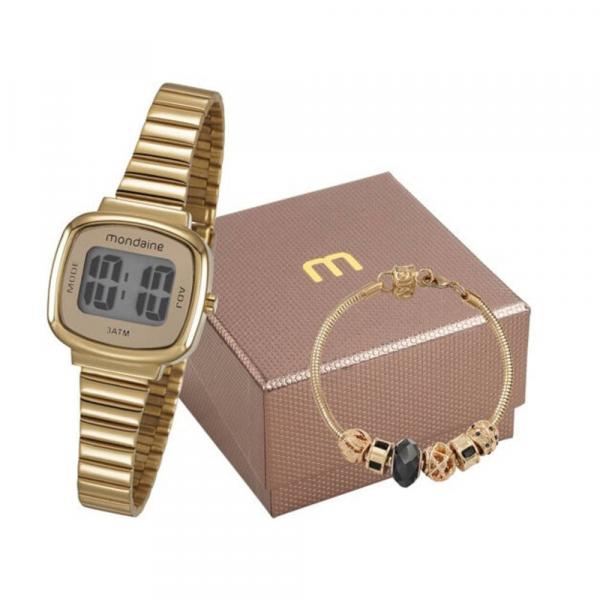 Kit Relógio Mondaine Feminino Digi 53717lpmvde1k2 Pulseira