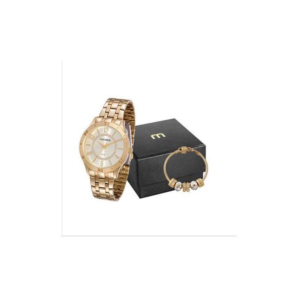 Kit Relógio Mondaine Feminino Dourado 83345lpmvde2kz