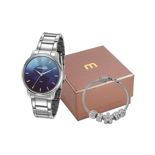 Kit Relógio Mondaine Feminino Prata 53606L0MVNE6K