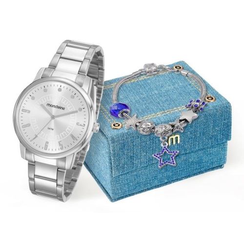 Kit Relógio Mondaine Feminino + Pulseira 53576l0mkne3k1