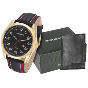 Kit Relógio Mondaine Masculino com Carteira 76550GPMKDH2K1