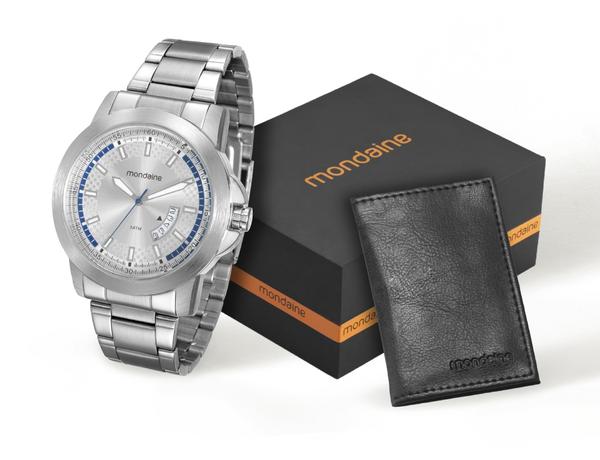 Kit Relógio Mondaine Masculino com Carteira em Couro 94934g0mkne1k1