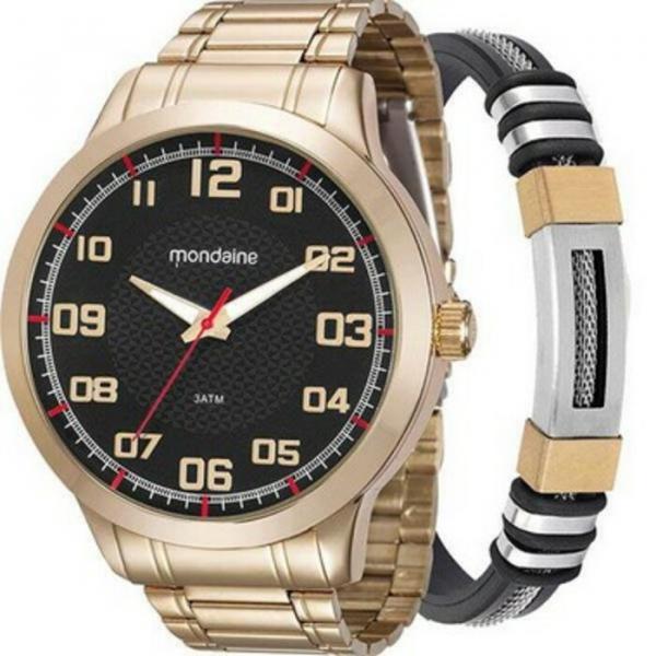 Kit Relógio Mondaine Masculino com Pulseira 99142gpmvde3k1