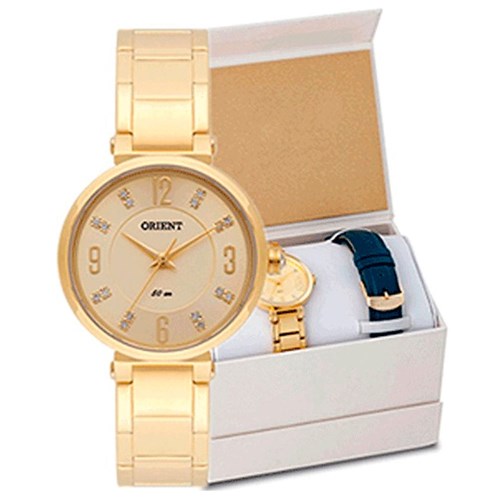Kit Relógio Orient Feminino Troca Pulseiras Fgss0059 C2kx