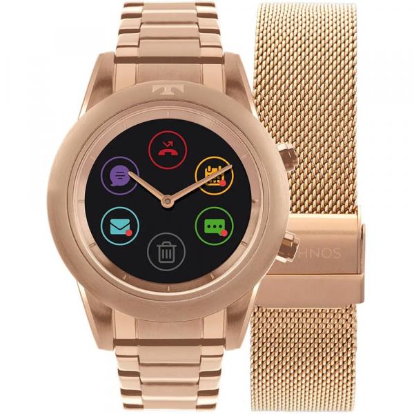 Kit Relógio Technos Connect Duo Rose Smartwatch P01ae/4P