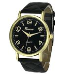 Relógio Feminino Geneva Dourado Pulseira Matelassê Preto