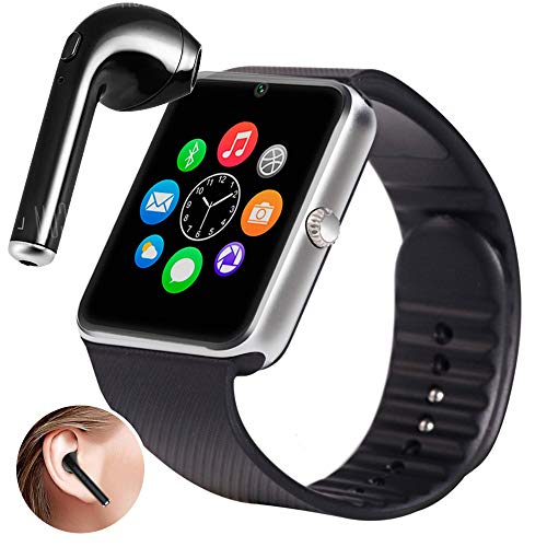 Kit Smartwatch GT08 + Fone de Ouvido Bluetooth I7 - Relógio Celular Inteligente Chip Android Ios (PRATA)