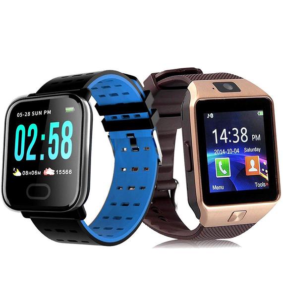 Kit 2 Smartwatch Relogio Inteligente Z9/A6 Whats Chip Android Ios Faz e Recebe Chamadas + Monitor Cárdiaco - A6/Z9