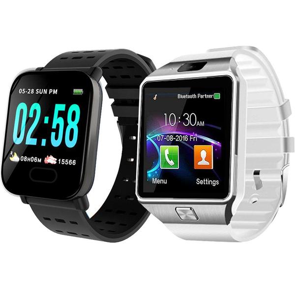 Kit 2 Smartwatch Relogio Inteligente Z9/A6 Whats Chip Android Ios Faz e Recebe Chamadas + Monitor Cárdiaco - A6/Z9