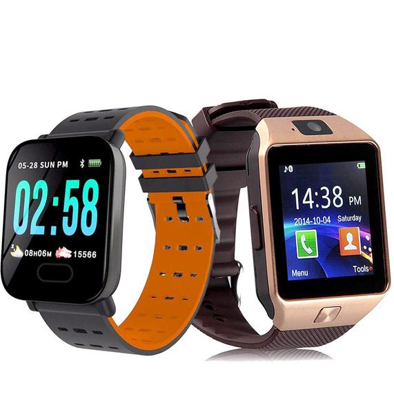 Kit 2 Smartwatch Relogio Inteligente Z9/A6 Whats Chip Android Ios Faz e Recebe Chamadas + Monitor Cárdiaco - A6/Z9