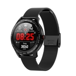 L9 Bluetooth Relógio Inteligente Pulseira Fitness Sport Tracker Aço Preto Unisex Impermeável