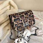 Ladies Leopard Quadrado Pequeno Saco Moda Casual Shoulder Messenger Bag saco do telefone