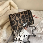 Ladies Leopard Quadrado Pequeno Saco Moda Casual Shoulder Messenger Bag saco do telefone