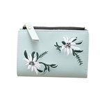 Ladies Mini Folding flor bolsa bordada Titular Carteira Zipper