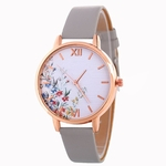 Ladies pulseira de couro ocasional relógio de quartzo tendência da moda impermeável relógio feminino