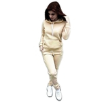 Ladies terno de mangas compridas com capuz da camisola Sports Mulheres Tracksuit Suit Sport Wear