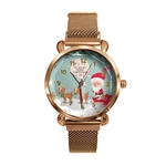 Lady Feliz Natal Quartz Relógio Papai Noel cervos Moda Alloy Banda analógico relógio de pulso