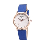 Lady Flower Rhinestone relógio de quartzo PU Leather Strap