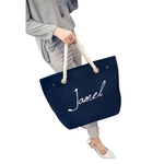 Lady Letter Printing Canvas Handbag Grande Capacidade grosso cordão Único Shoulder Bag