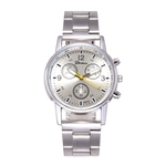 Lady Multi Dail Quartz Watch Stylish Colorful Alloy Band Analog Wristwatch