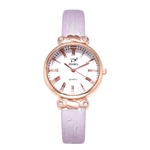 Lady numeral romano Quartz Relógio Rhinestone PU couro fino Strap analógico relógio de pulso (quente)