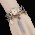 Lady Owl Feather Lista pulseira relógio Top Marca relógios de quartzo PU Relógios de pulso