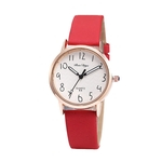 Lady simples linha onda de relógio de quartzo PU Leather Strap Analog Pin Buckle Relógio de pulso Casual Assista